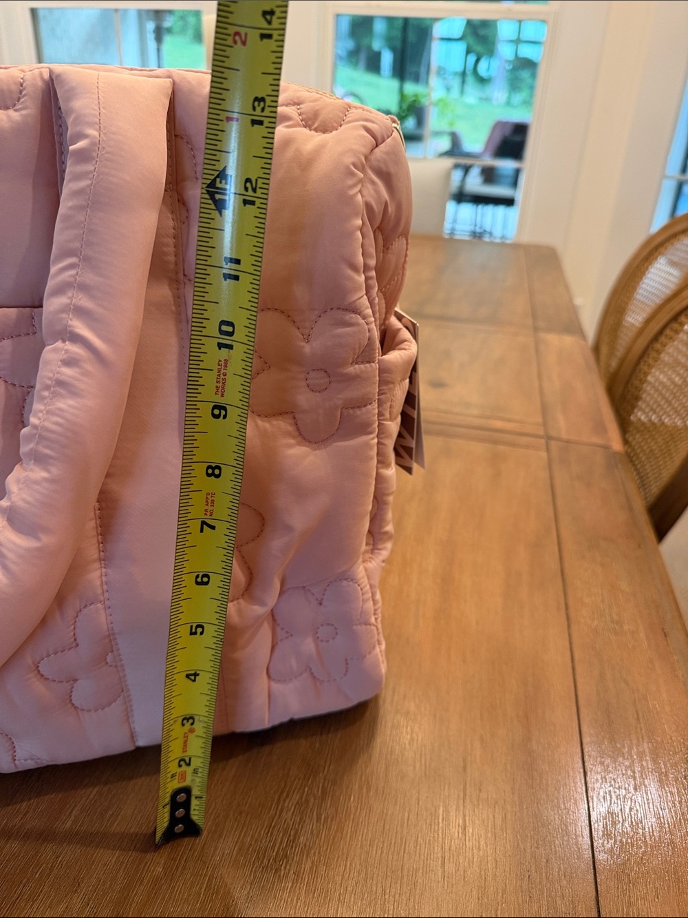 Wilo Quilted Floral Travel Tote in Light Pink - Picture 12 of 14